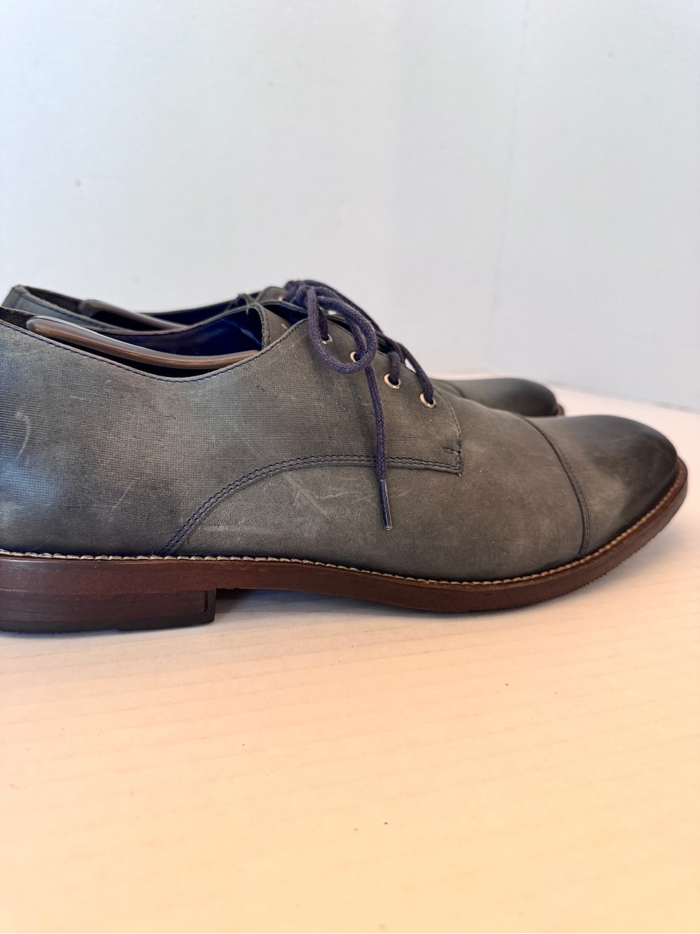 Wallin & Bros Mens Burke Gray Leather Cap Toe Oxfords 13M Classic - Picture 3 of 11